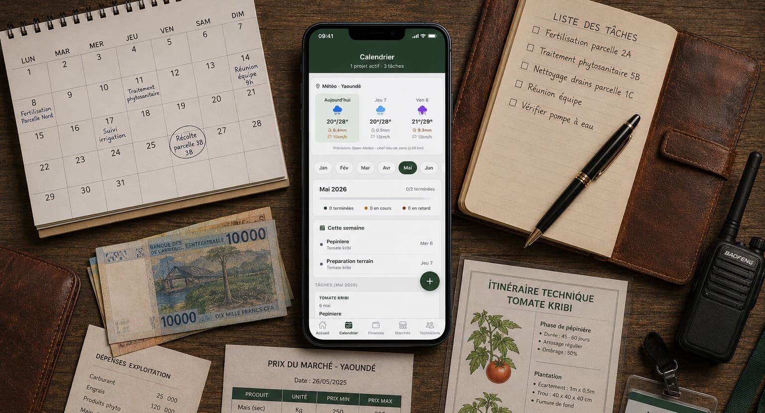 Outil de gestion agricole Kessel sur un bureau